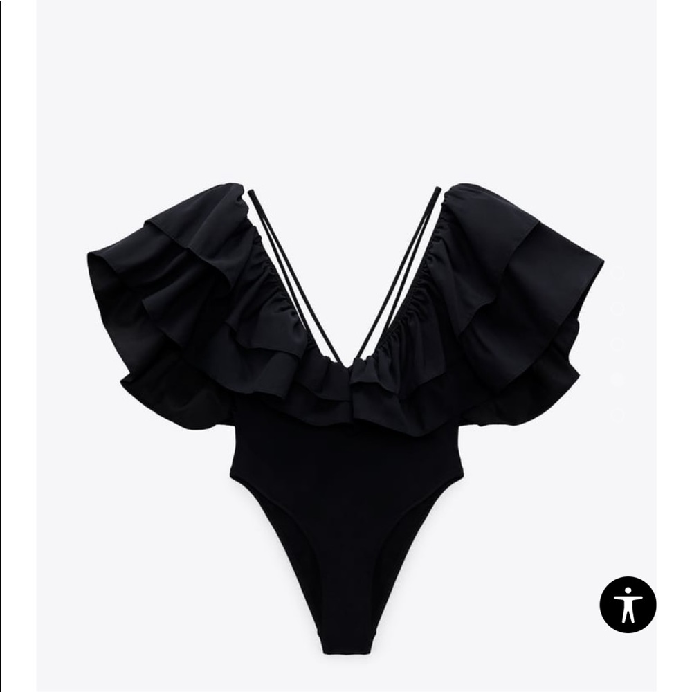 SWIMSUIT / TOP WITH MAXI RUFFLE - Picture 2 of 6